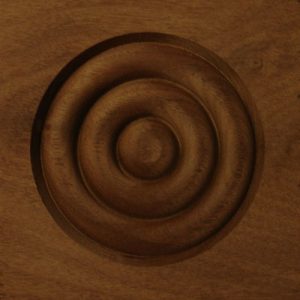 Bullseye wood rosette in Walnut